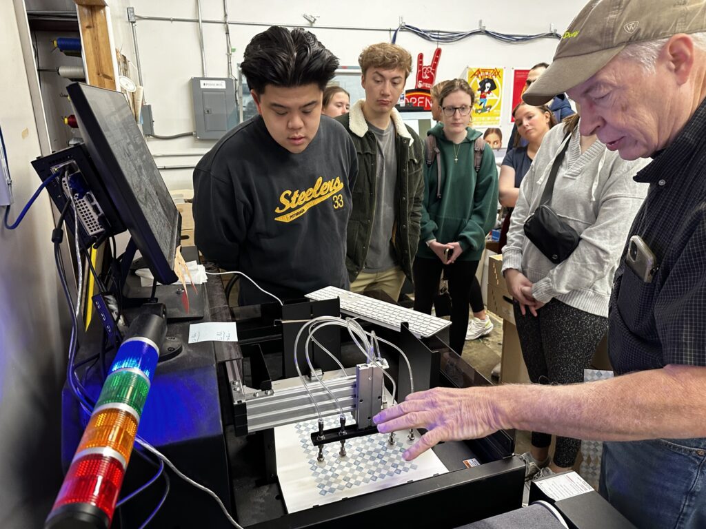 Teams producing printed materials as a part of their campaigns meet with Cy DeVilbiss, aka “The Paper Whisperer,” at his print shop, Wonder Press Printing in Northshore to discuss print production.