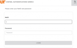 UT login screenshot