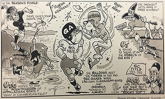 Collegiate football cartoon, 1988 November 12