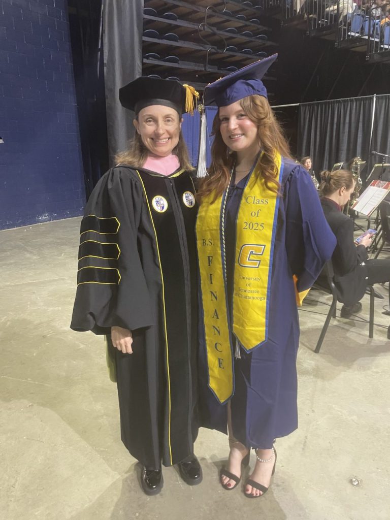 Dr. Schafer and Kyla Leonberger at commencement