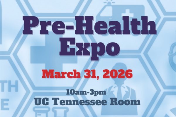 Pre-health Expo, March 31, 2026, 10 am- 3 pm, UC Tennessee Room