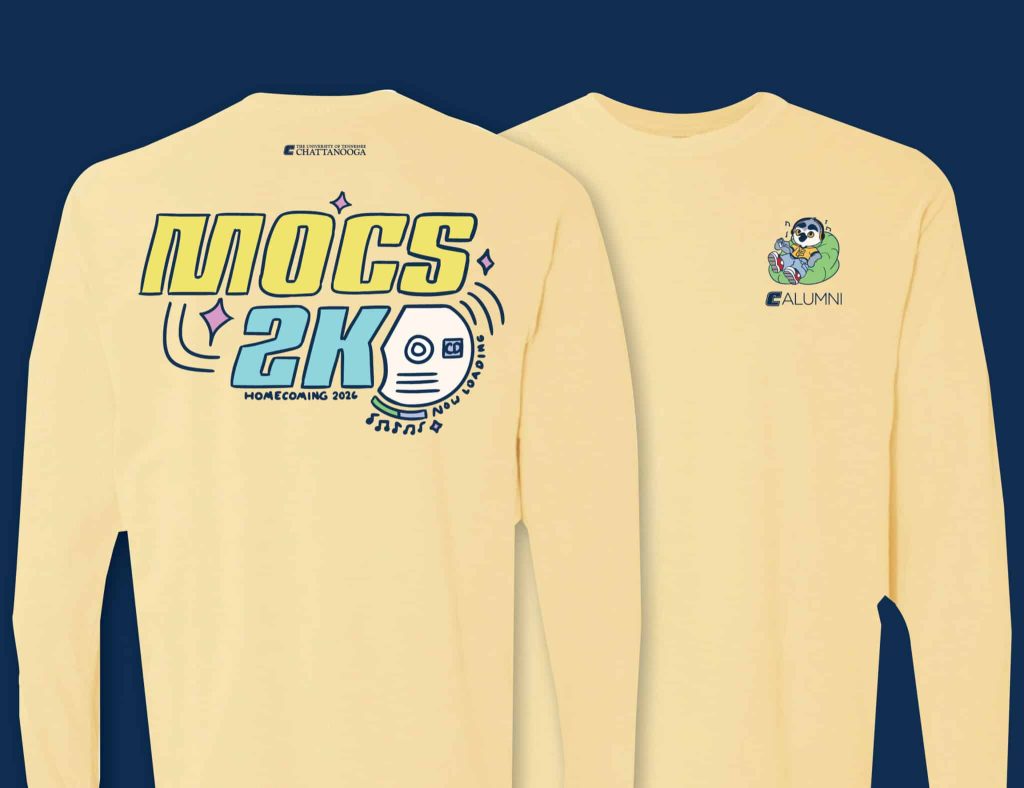 Mocs 2K logo on a yellow long sleeve tshirt.