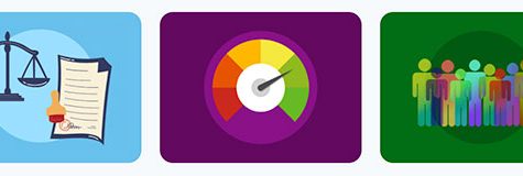 Three Silktide accessibility icons and graphs.