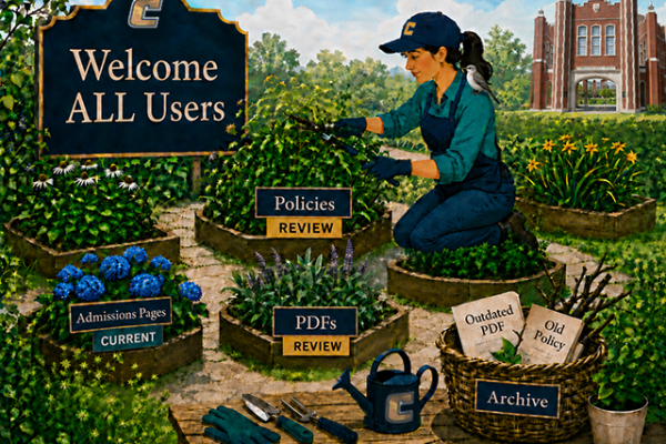 illustration of a young lady gardening being used as a metaphor for the UTC website