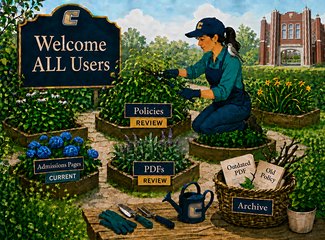 illustration of a young lady gardening being used as a metaphor for the UTC website