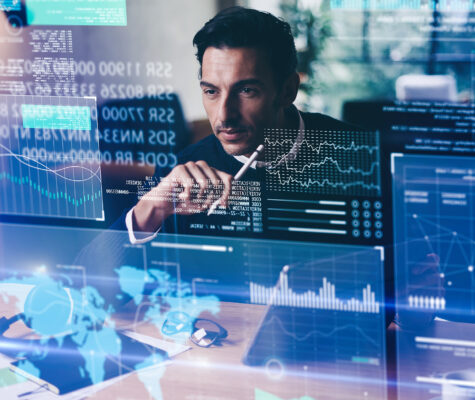 Man looking at inspiring data