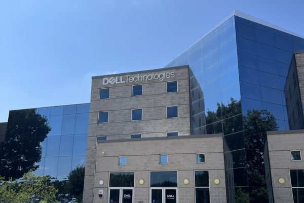 Gray building with name Dell Technologies at top