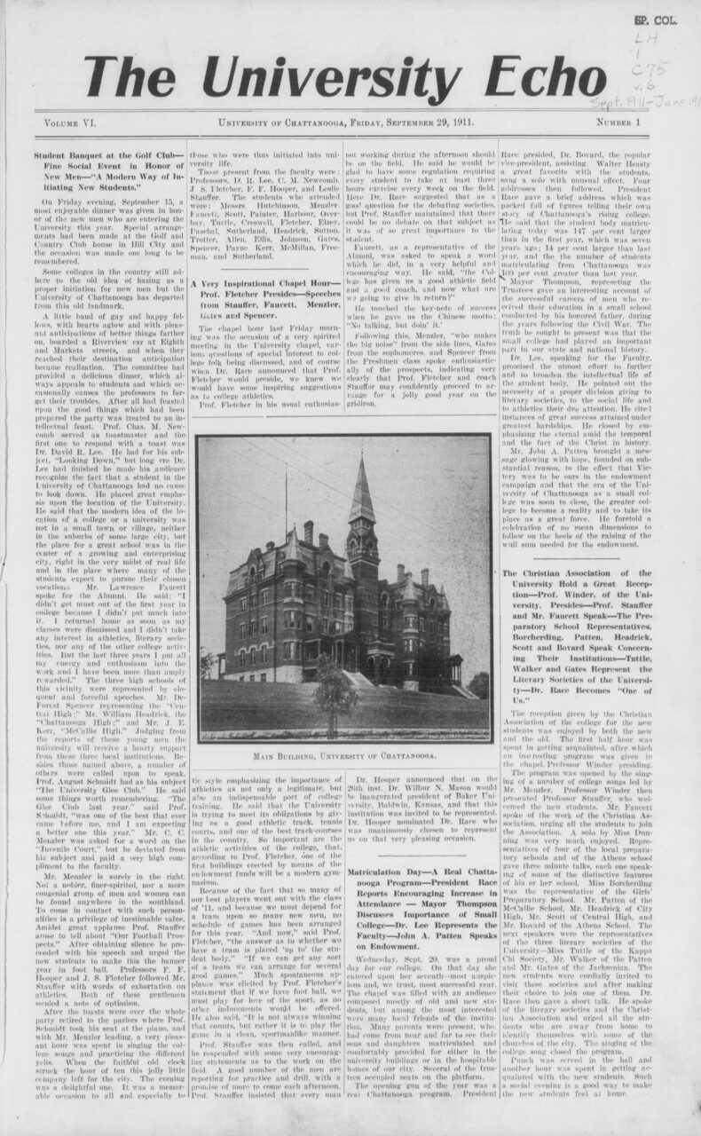 University Echo, Vol. VI, No. 1