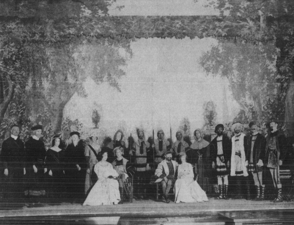 Group photograph of the cast of "Much Ado About Nothing". 