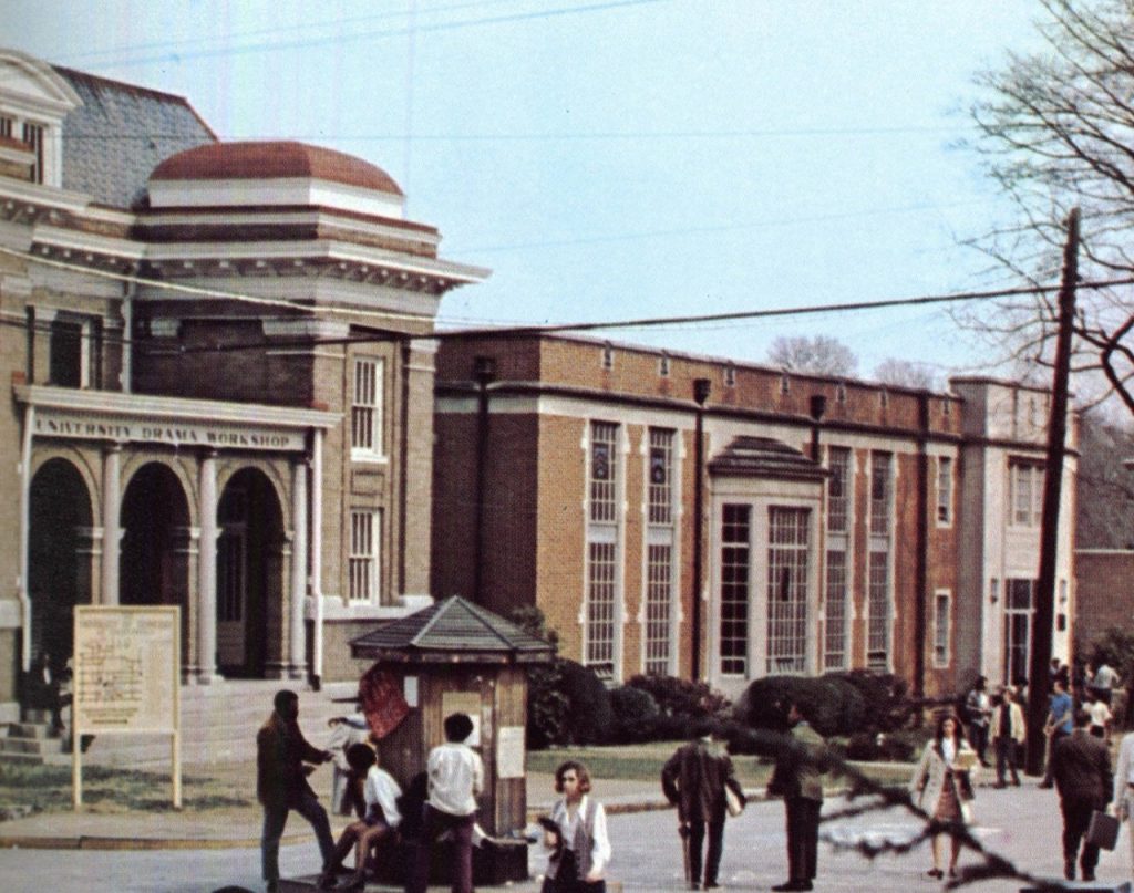 Exterior view of University Drama Workshop building.