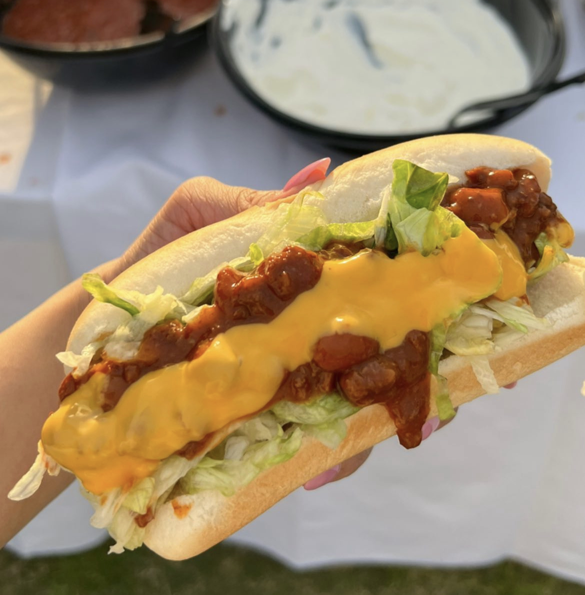 chili dog at the Spring Fling