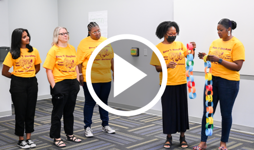 As part of a School of Education partnership, teachers from Tyner Academy, Tyner Middle School and Bess T. Shepard Elementary came to UTC for a back-to-school event.