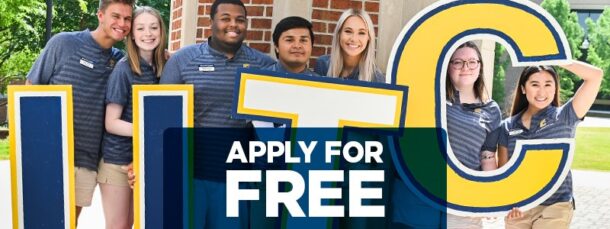 Free Application Week header with photo of UTC students