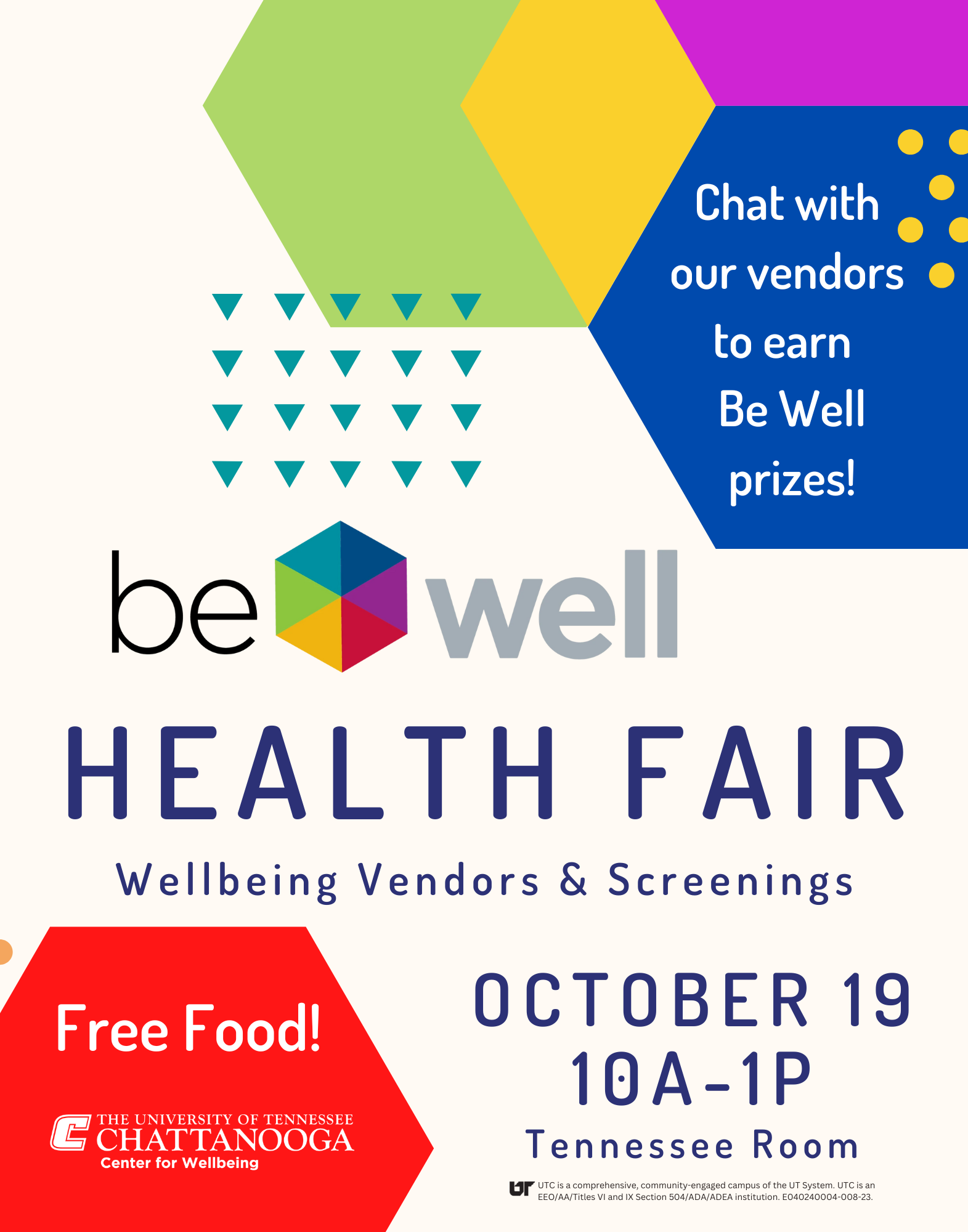 Be Well Health Fair October 19 Campus Updates