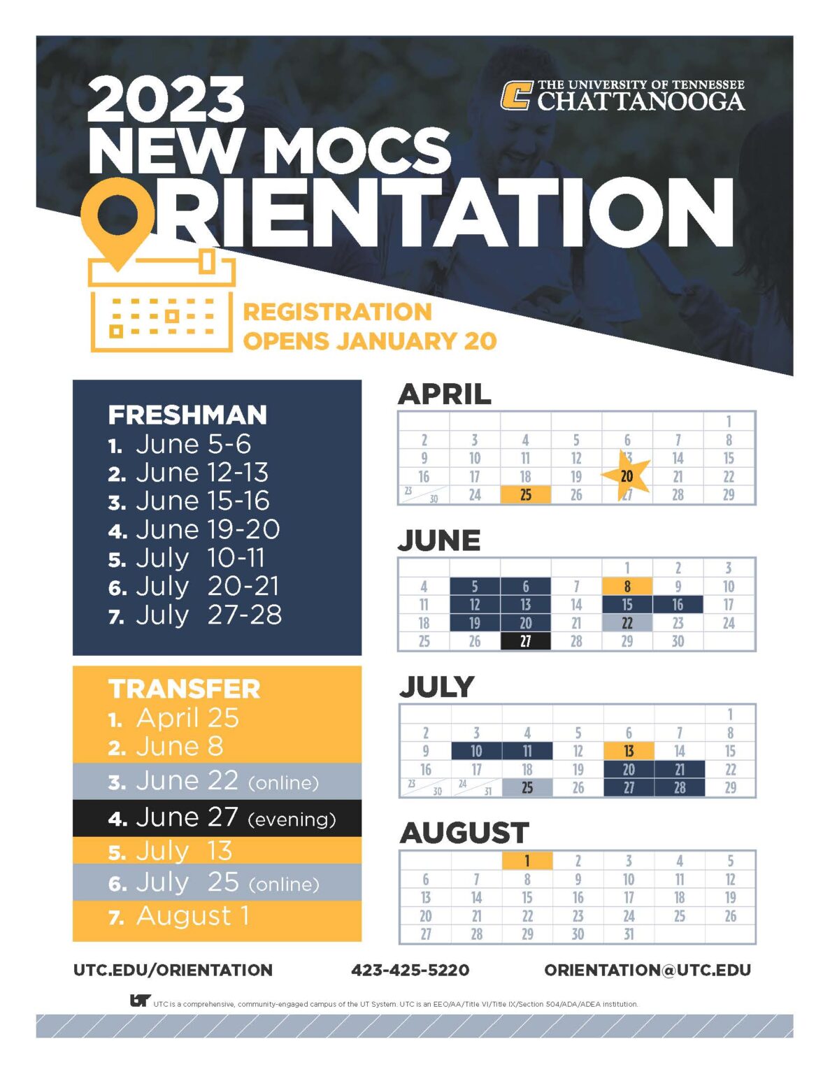 2023 Orientation Dates Info Campus Updates