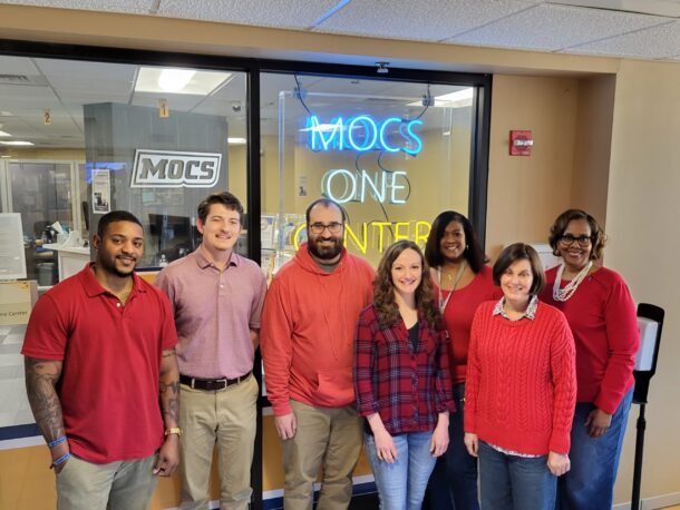 From left: Jesse Foster, Miles Wilson, Jason DeSain, Julie Russ, Malerie Thompson, Amy Barker and Mocs One Center Director Amy Davis (not pictured: Charlotte Covey)
