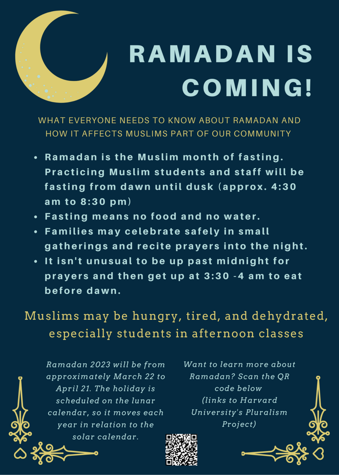 Ramadan Begins March 22 Campus Updates