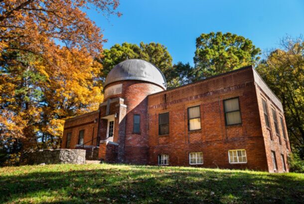 The Clarence T. Jones Observatory is located at 10 N. Tuxedo Ave. in Chattanooga. Parking is available behind the Brainerd United Methodist Church.
