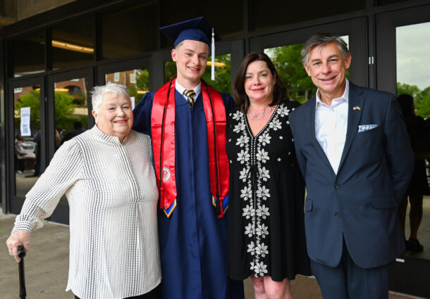 Three generations of the Schenk family have graduated from UTC (from left): Mary Ann (1996), Dru (2023), Denise (1995) and John (1995).