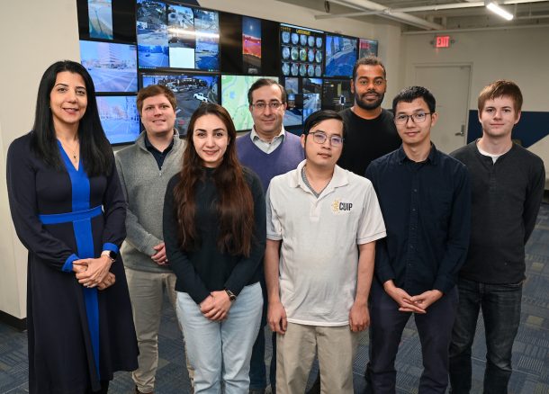 Members of the CUIP team include: top row from left Dr. Mina Sartipi, Director of Operations/Chief Engineer Austin Harris, graduate students Mehdi Khaleghian and Yasir Hassan; bottom row from left, graduate students Sima Ashayar, Tuan Nguyen and Giang Do and Junior High Performance Computing Tech Patrick Bigelow.