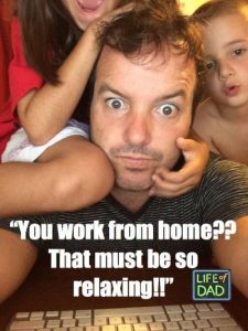 working from home dad meme