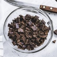bowl of dark chocolate bites