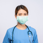 Female Asian nurse wearing a mask