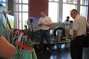 Rube Goldberg machine demonstration by senior Andrew Mowrer.