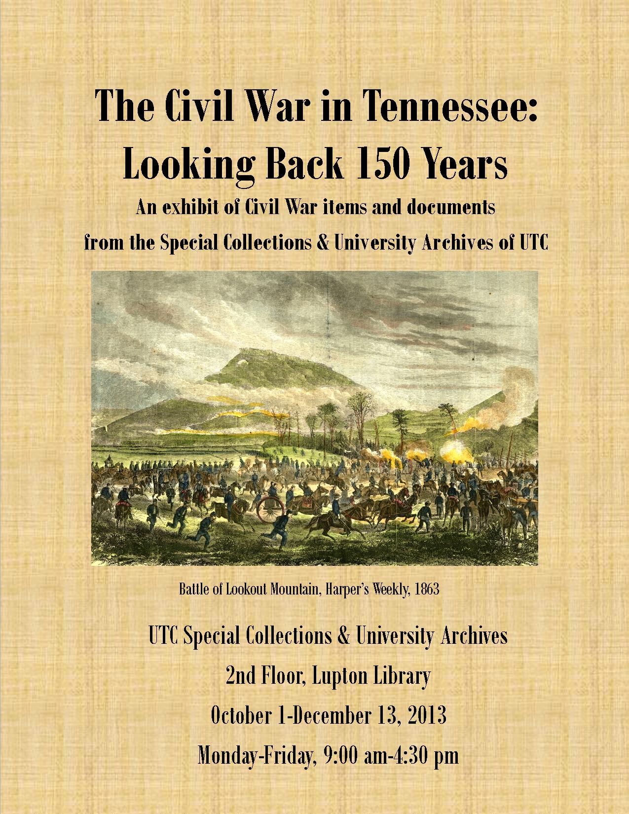Celebrate the centennial anniversary with our new exhibit, The Civil War in Tennessee: Looking Back 150 Years.