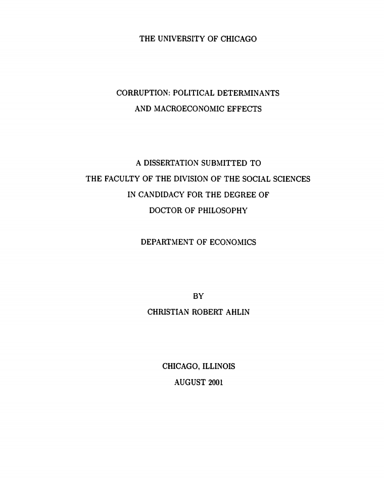 Corruption: Political determinants and macroeconomic effects cover page