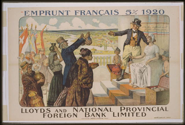Lloyds and National Provincial Foreign Bank Emprunt national 5% 1920 poster, Special Collections, University of Tennessee at Chattanooga