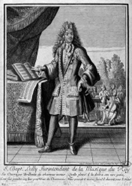 Jean-Baptiste Lully, Superintendent of the King’s Music. Engraving by Henri Bonnart (1652–1711).
