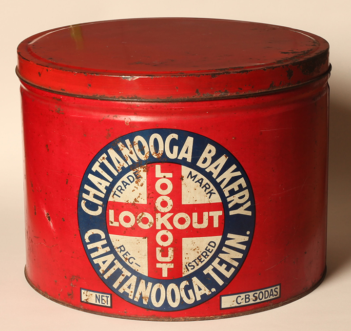 CHC-1988-106-009. Chattanooga Bakery tin. Courtesy of the Chattanooga Public Library and University of Tennessee at Chattanooga Special Collections.