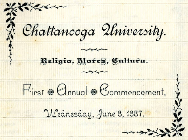 Chattanooga University commencement program, 1887 June 8