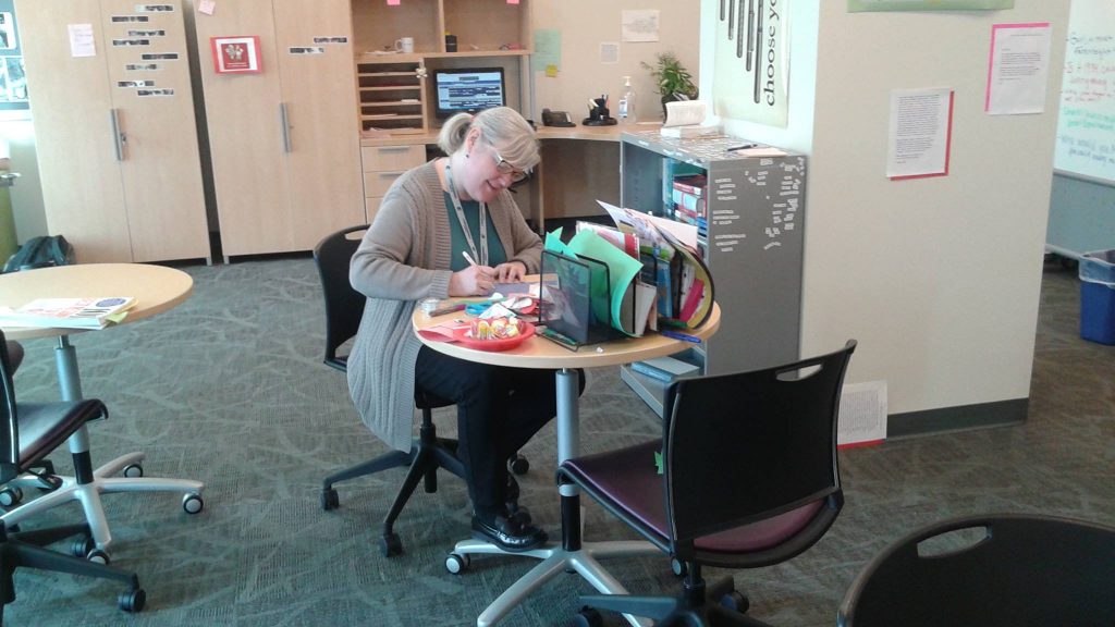 Librarian Writing a Valentine's Day Card
