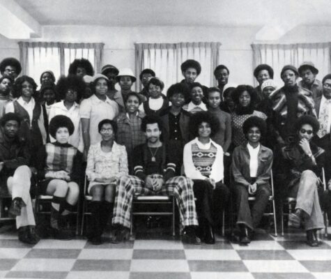 A group photograph of the 1973 Black Student Association