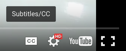 YouTube Closed Caption icon location screenshot